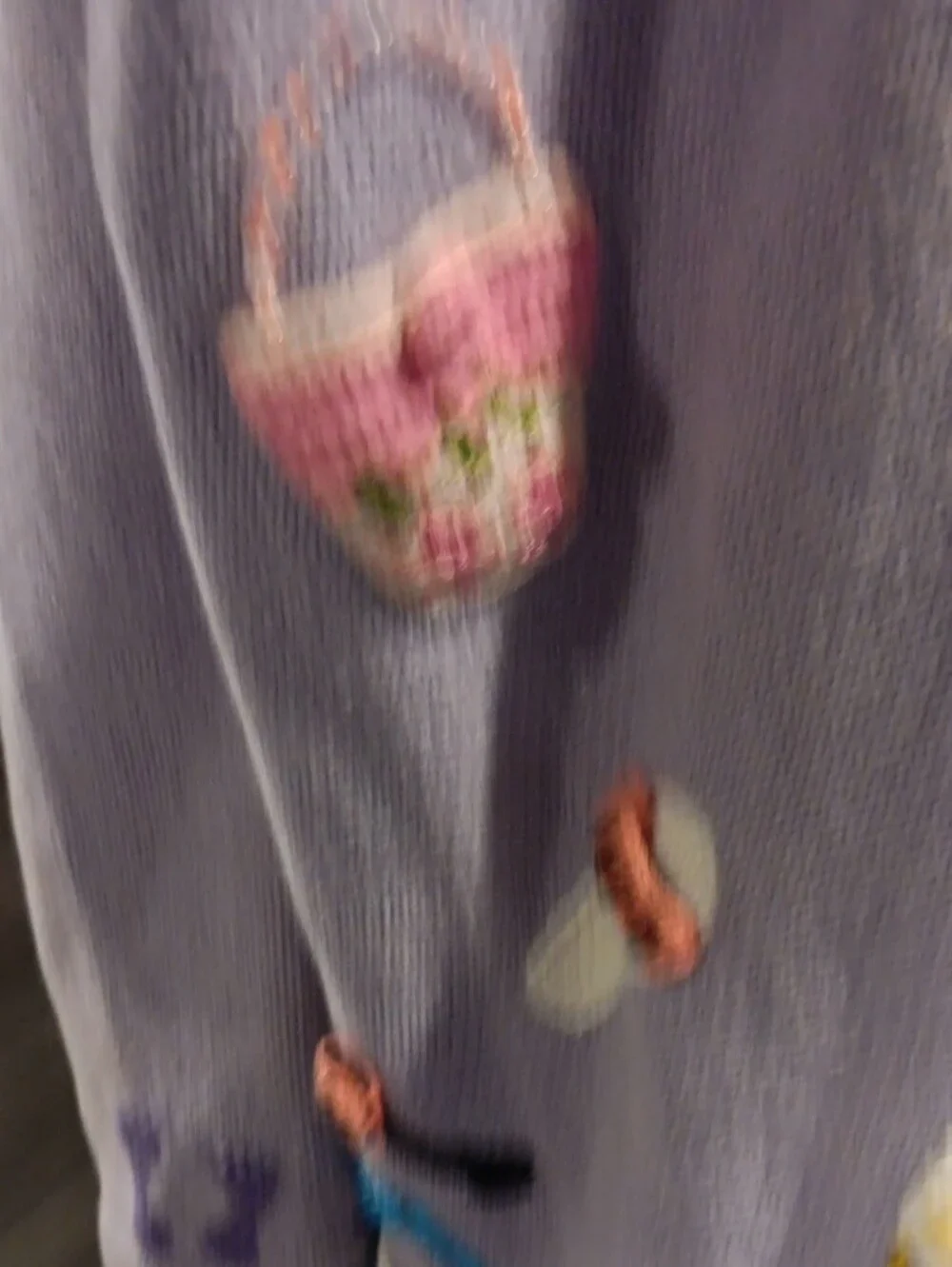 Storybook Knits Lavender Zip-Front Cardigan with Colorful Appliqués